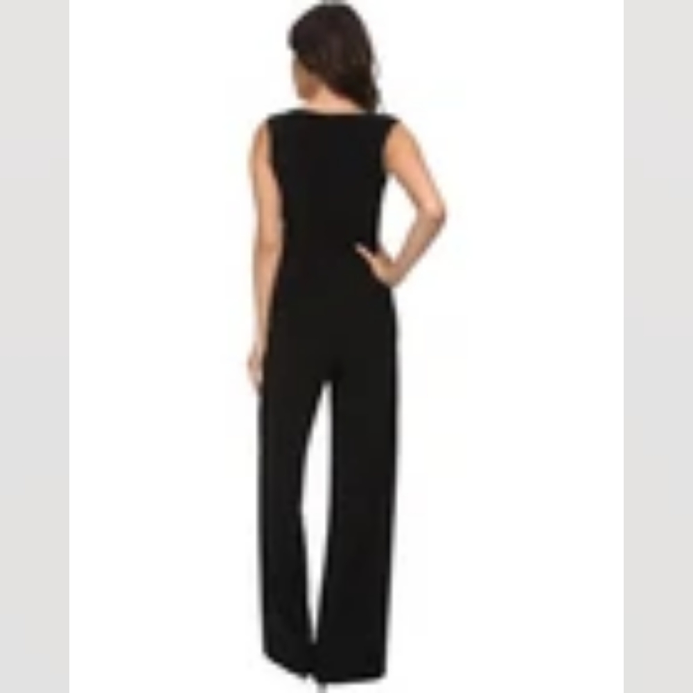 Norma Kamali Black Sleeveless Wide Leg Jumpsuit Size XS - Picture 4 of 12
